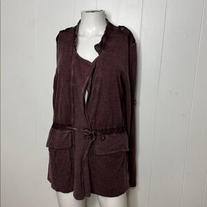 Saga purple cardigan sweater top size 3 new